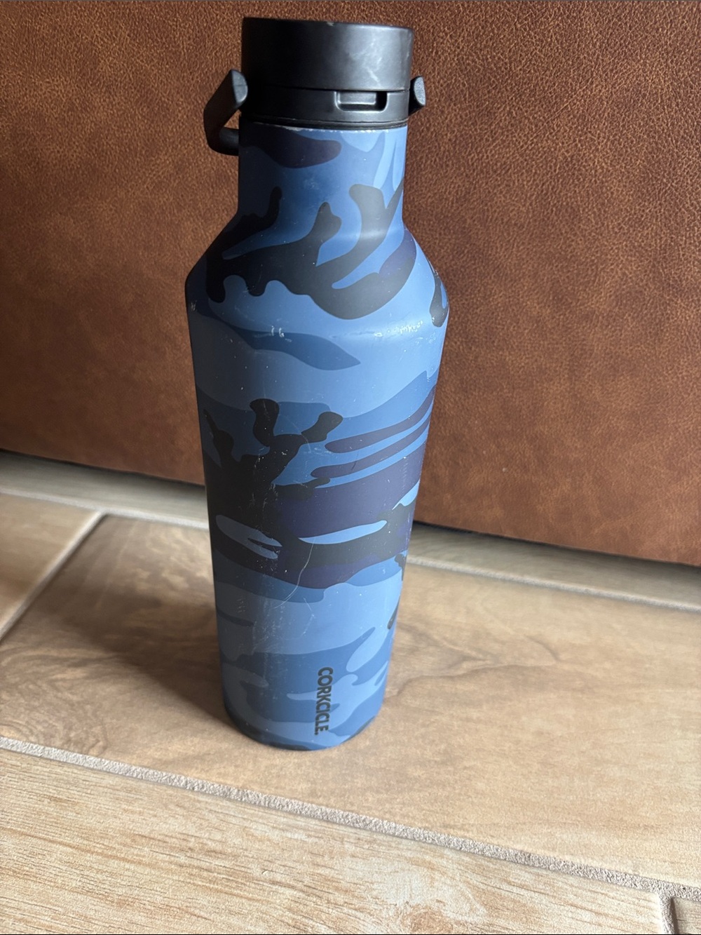 Corkcicle Blue Camo Insulated Water Bottle 32oz